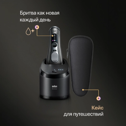 Электробритва Braun Series 9 PRO+ 9655cc со станцией очистки и зарядки 8
