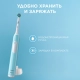 Электрическая зубная щетка Oral-B Pro 1 голубая, колпачок на насадку, косметичка 12