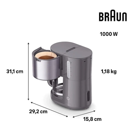 Капельная кофеварка Braun KF1500GY 4