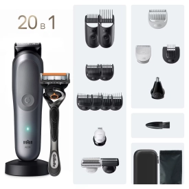 Триммер Braun AIO9500 20 в 1: для бороды волос и тела, с 15 насадками