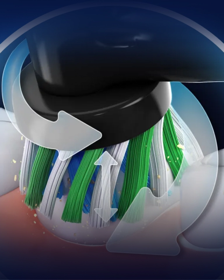 Электрические зубные щетки Oral-B Pro 3 3500 розовая и черная + Насадка для эффективной чистки Oral-B CrossAction (4 шт)