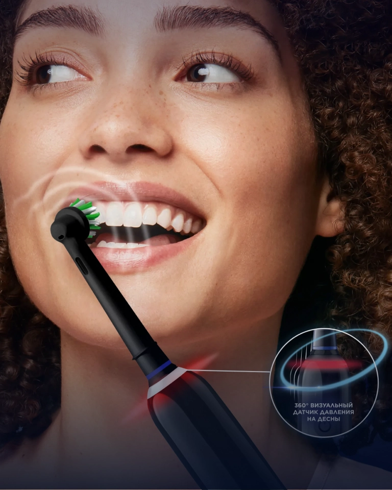 Электрические зубные щетки Oral-B Pro 3 3500 розовая и черная + Насадка для эффективной чистки Oral-B CrossAction (4 шт)