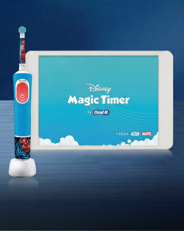 Детская электрическая зубная щетка Oral-B Vitality Pro Kids Человек-паук