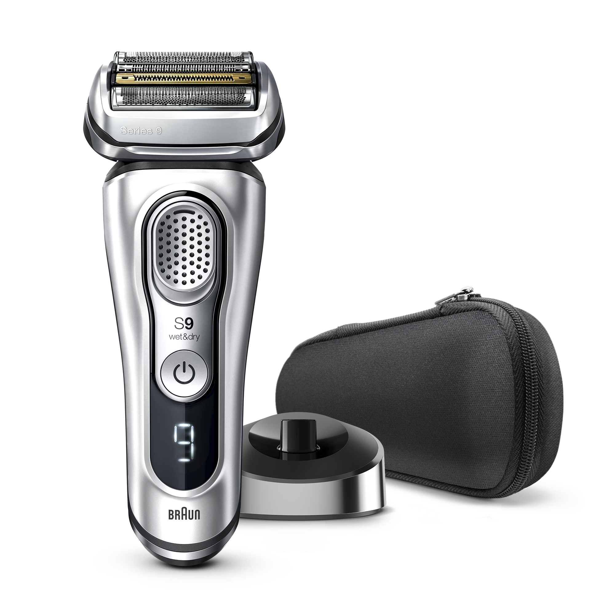 

Электробритва Braun Series 9 9350s с зарядной станцией и тканевым футляром