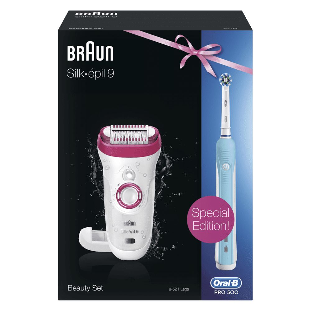 Эпилятор Braun Silk-epil 9 - 9521 + Электрическая зубная щетка Oral-B PRO 500